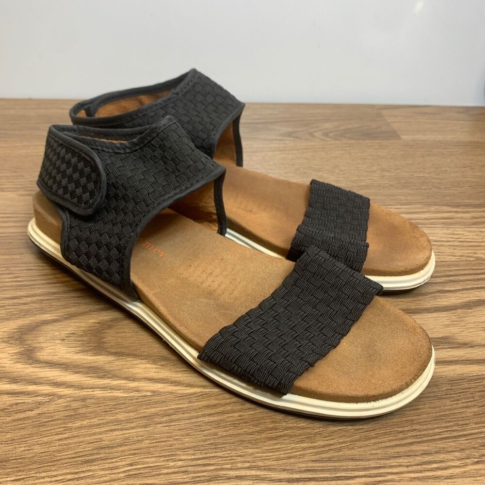 Bernie Mev Women’s Sandals Black Woven Ankle Strap Size 42 (US 11)